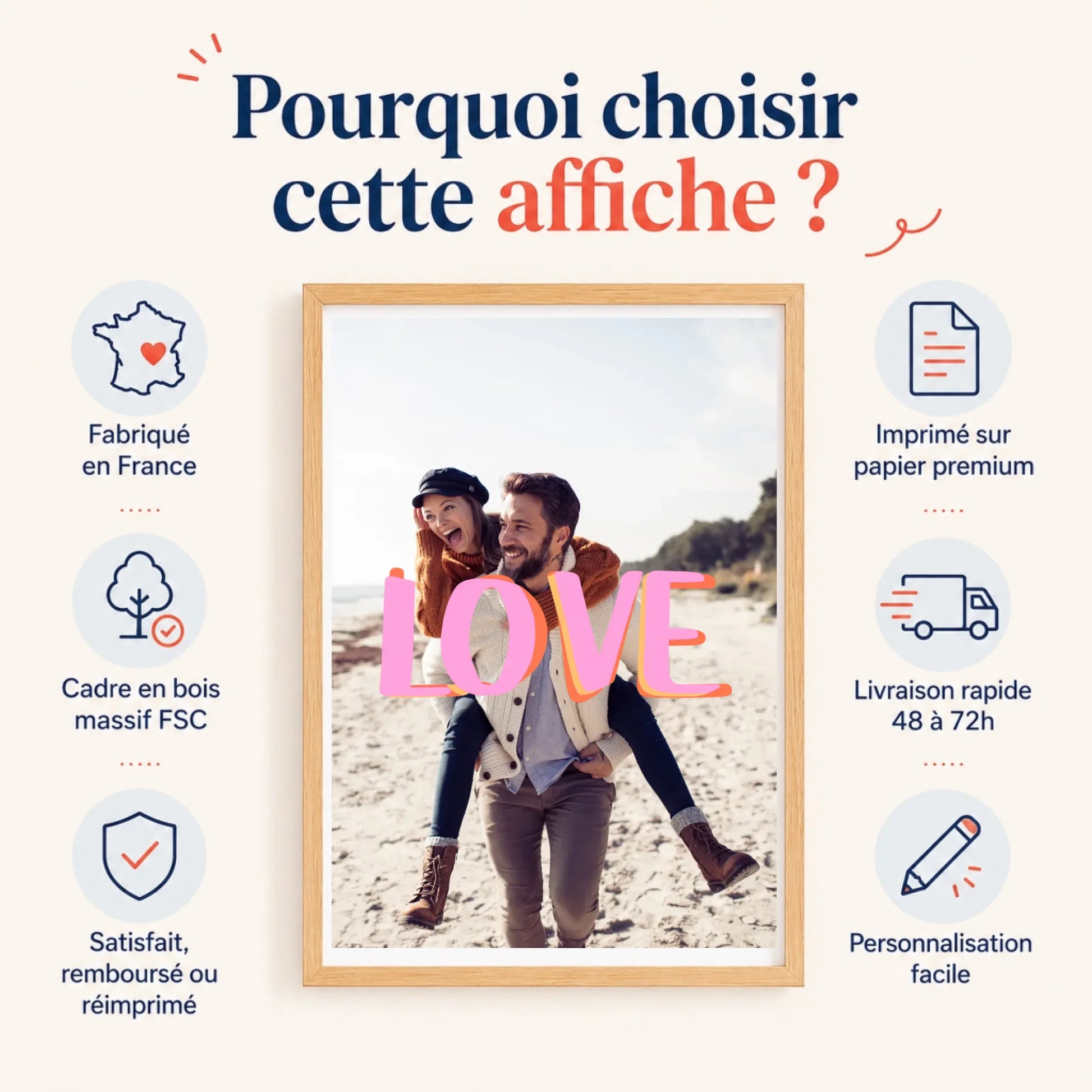 Affiche personnalisé couple love – vue 8