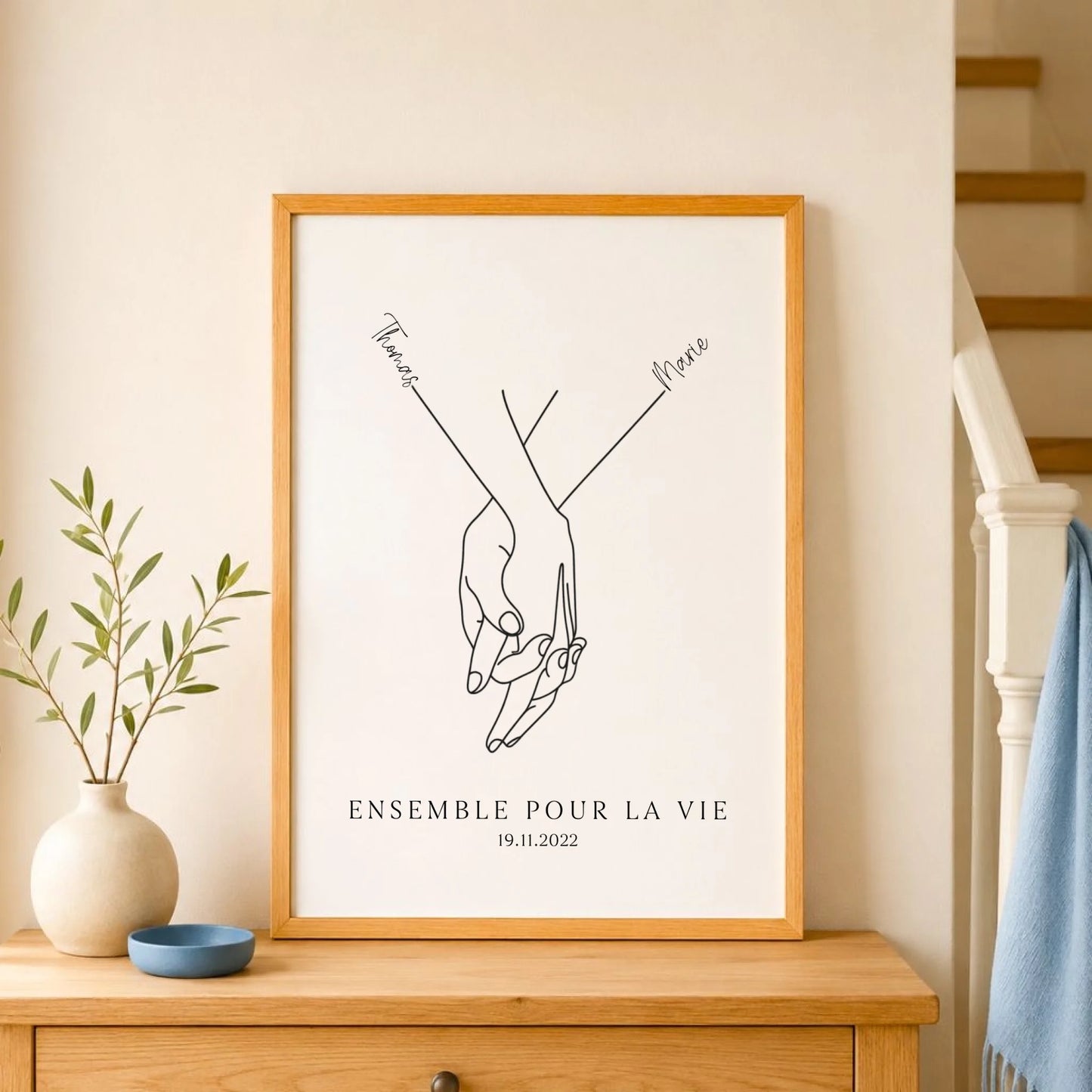 Affiche minimaliste mains couple – vue 10