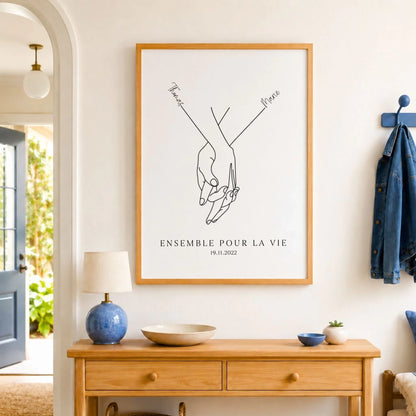 Affiche minimaliste mains couple – vue 11
