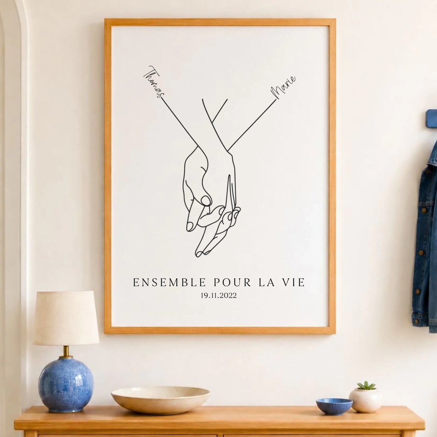 Affiche minimaliste mains couple – vue 12