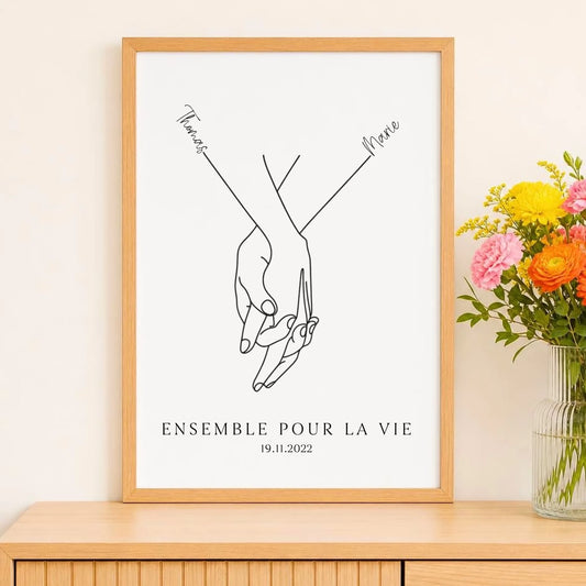 Affiche minimaliste mains couple – vue 2