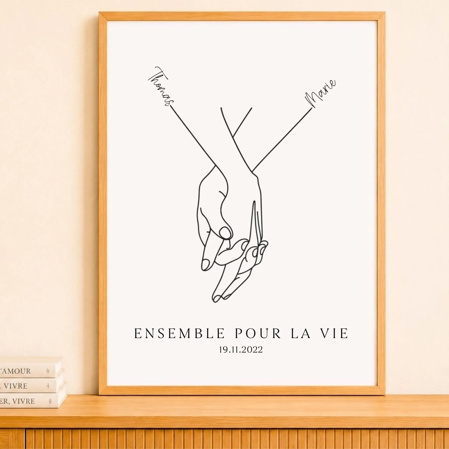 Affiche minimaliste mains couple – vue 7