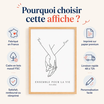 Affiche minimaliste mains couple – vue 8