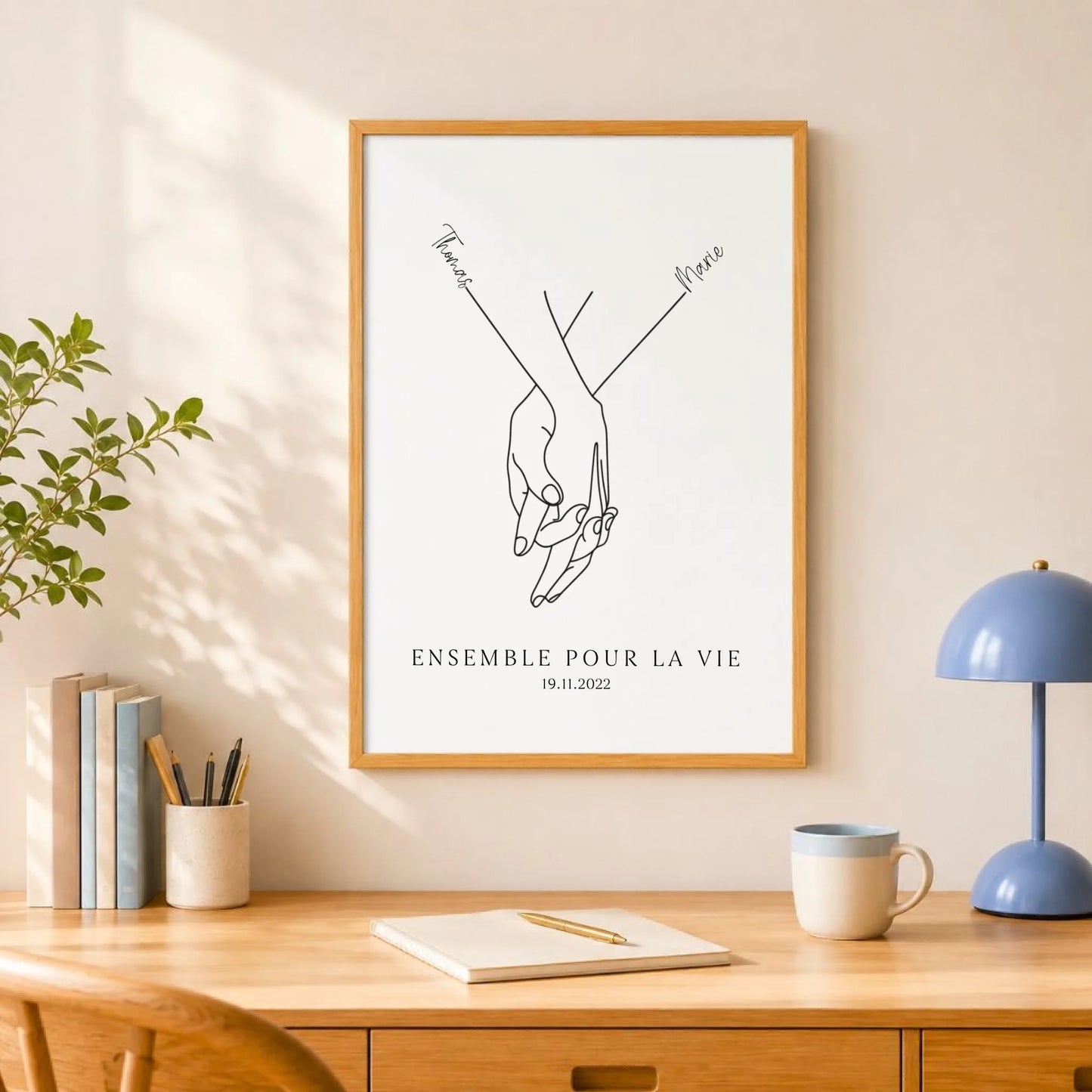Affiche minimaliste mains couple – vue 9