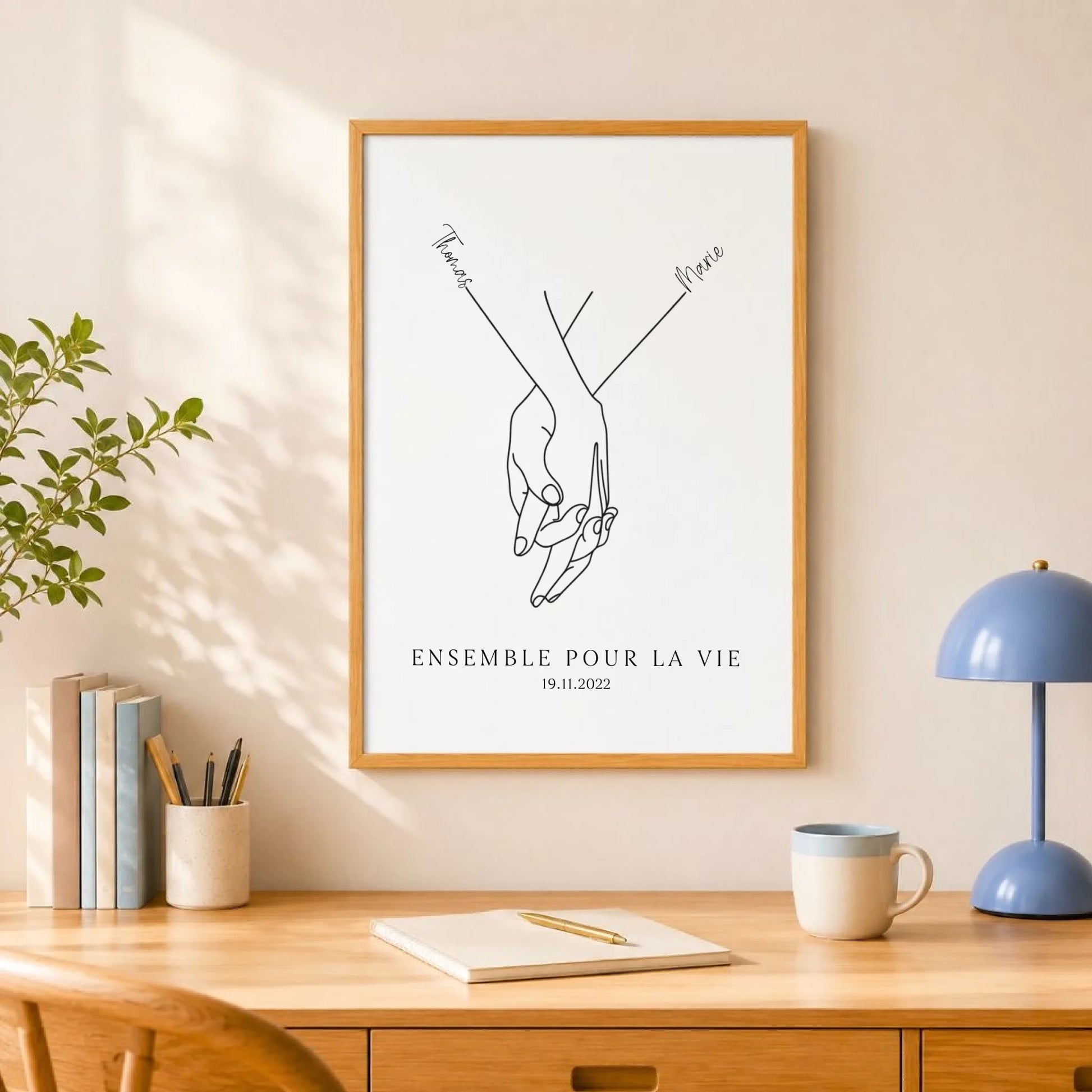 Affiche minimaliste mains couple – vue 9
