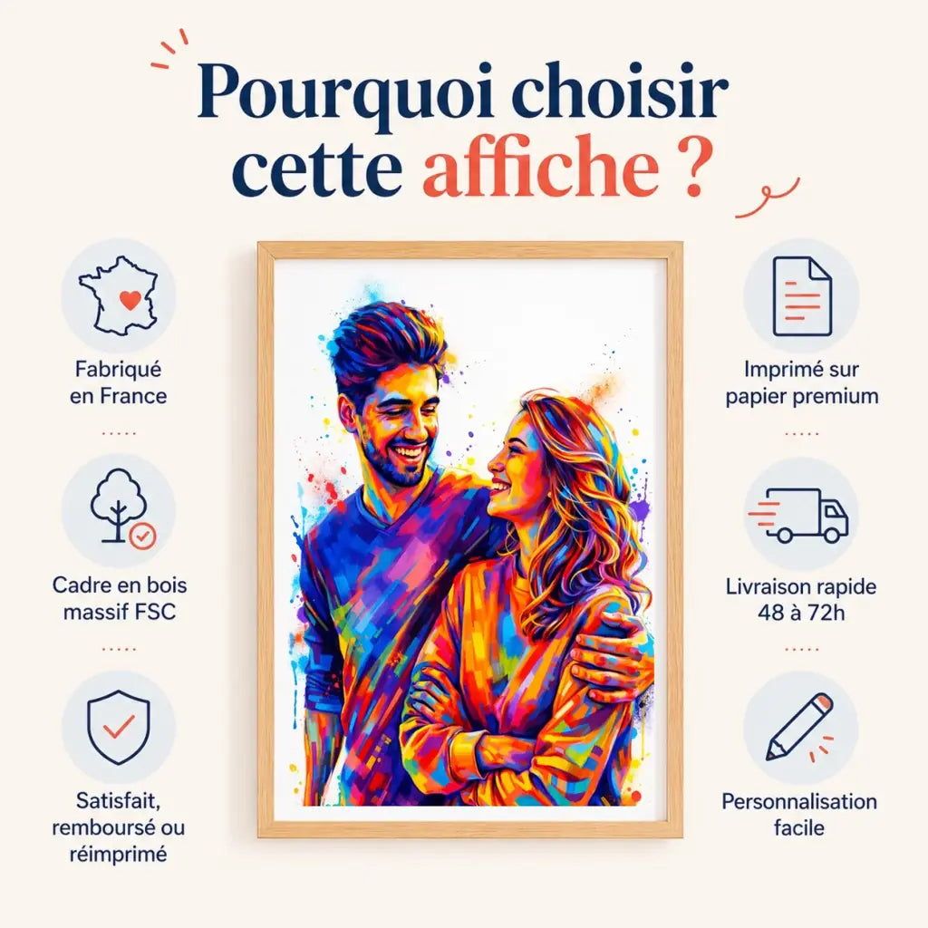 Affiche personnalisée couple photo – vue 12