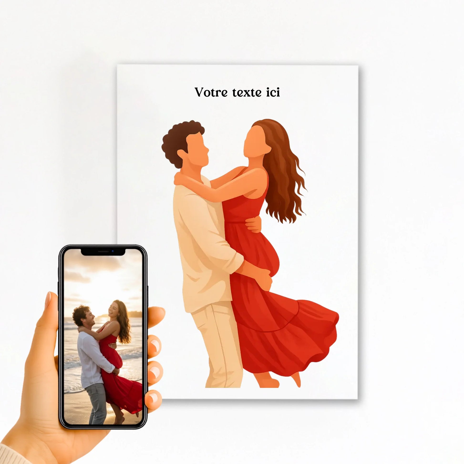 Affiche personnalisée photo en illustration minimaliste sans cadre