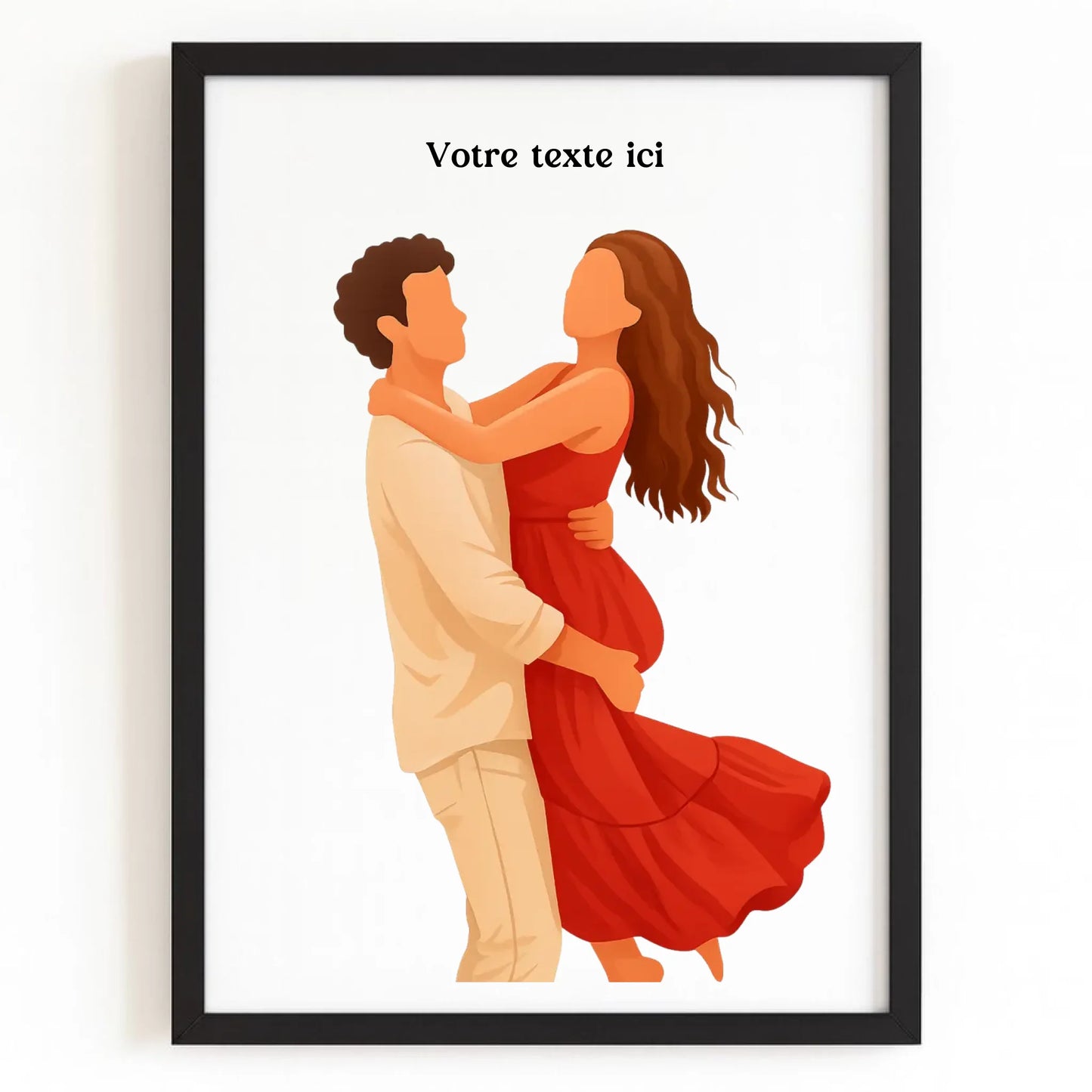 Affiche personnalisée photo en illustration minimaliste avec finition noire