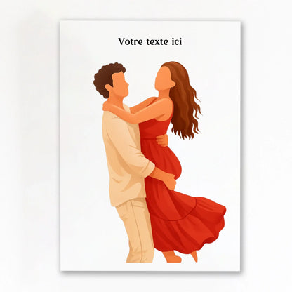 Affiche personnalisée photo en illustration minimaliste sans cadre