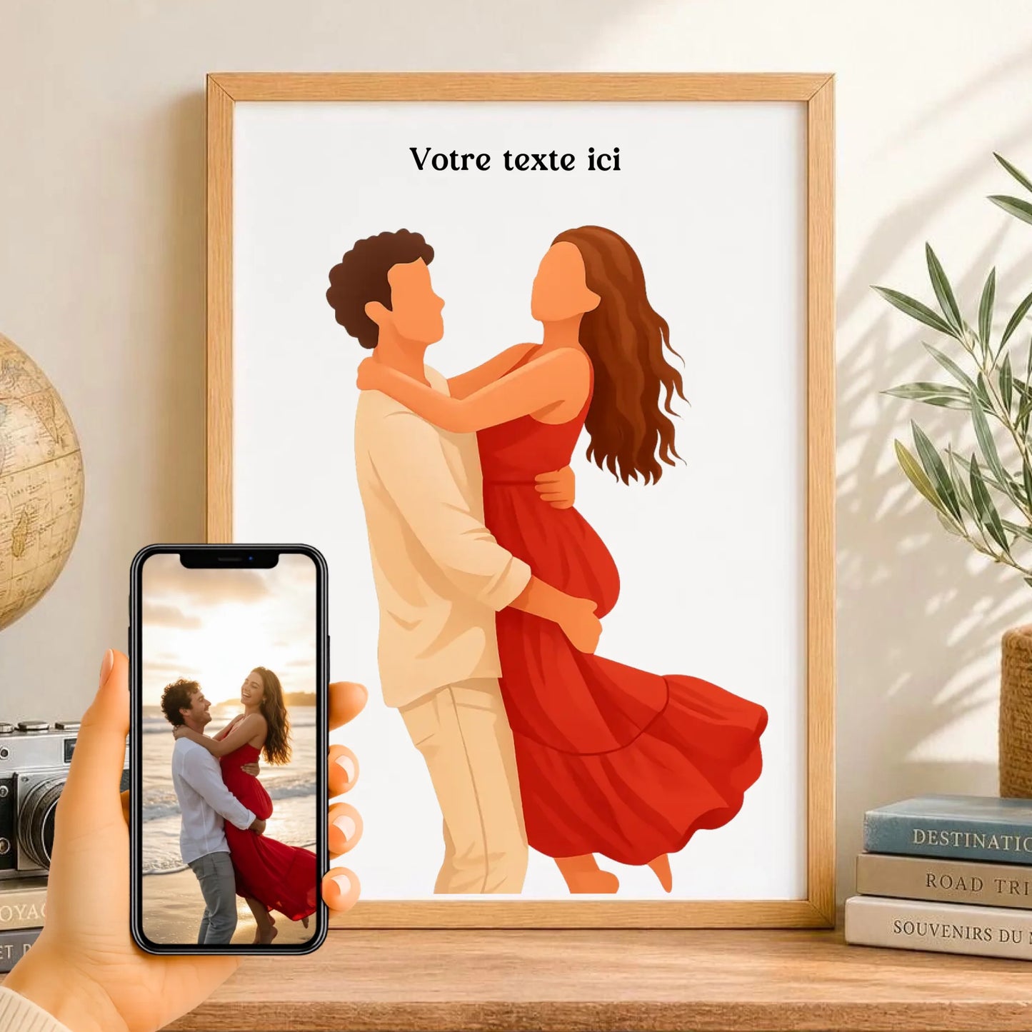 Affiche personnalisée photo en illustration minimaliste