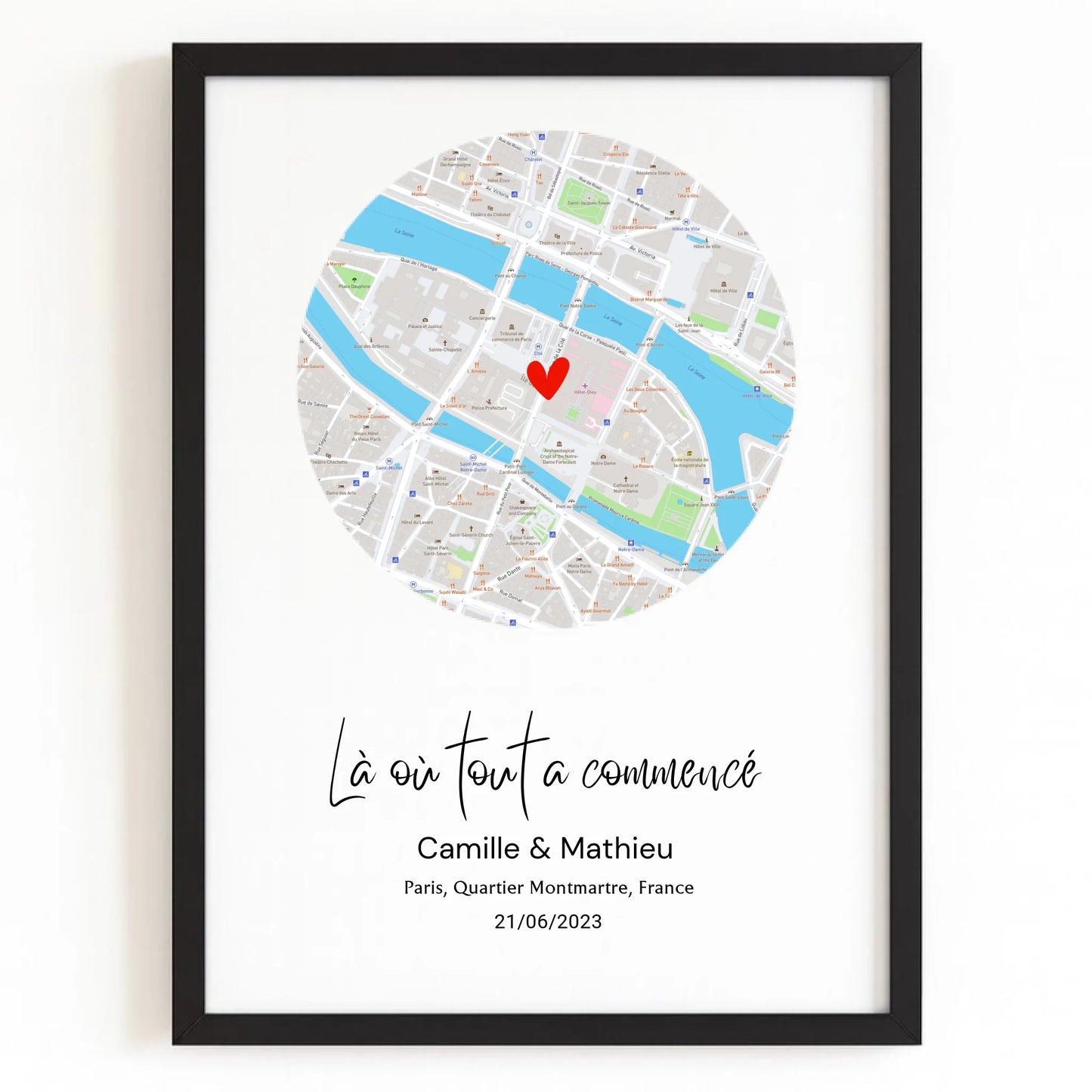 Affiche rencontre avec finition noire
