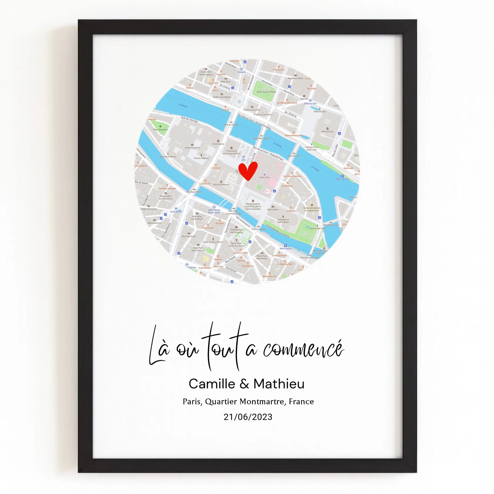 Affiche rencontre avec finition noire