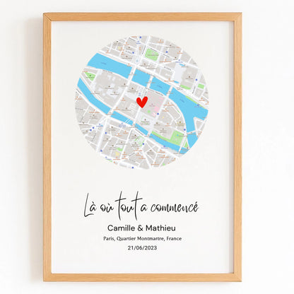 Affiche rencontre avec finition bois naturel