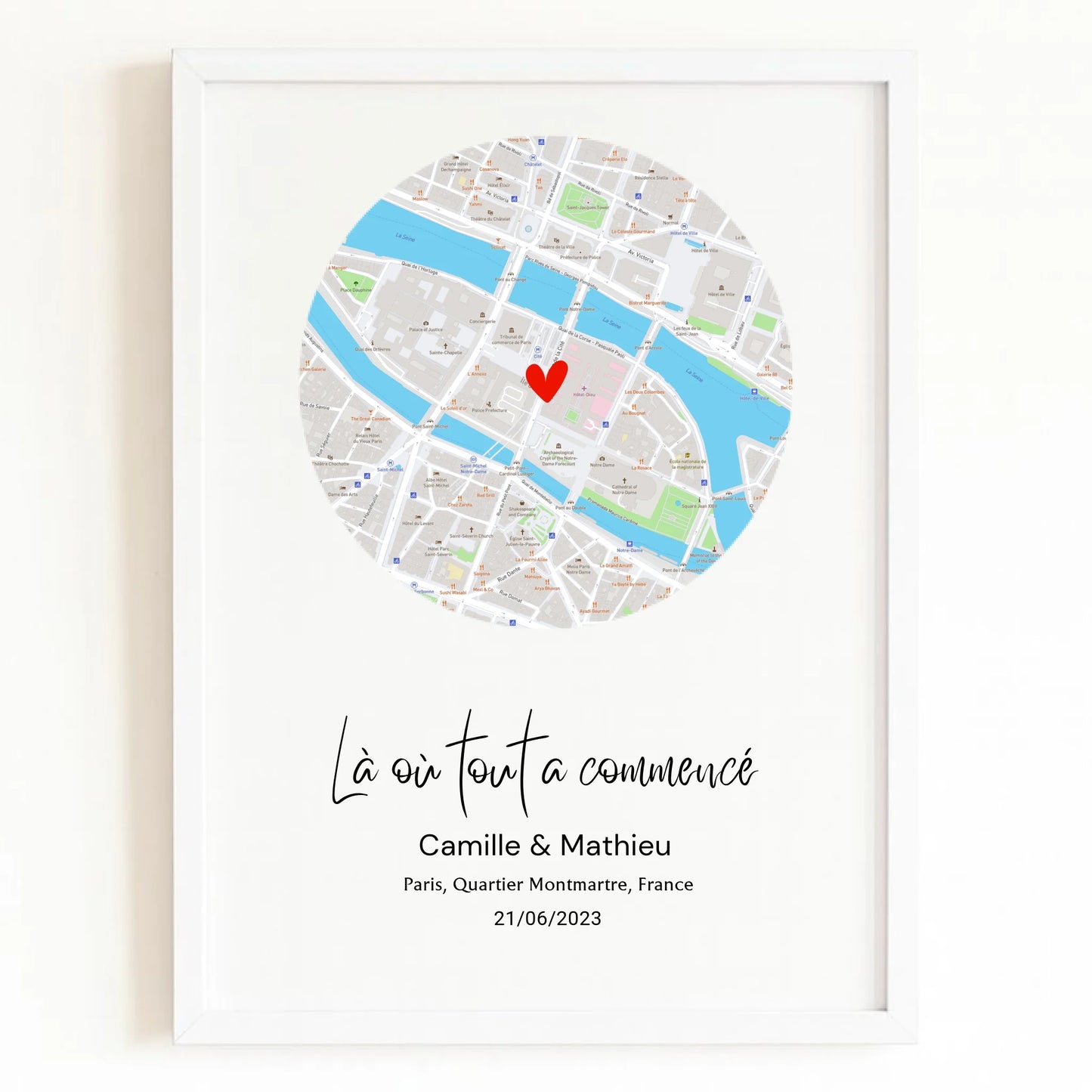 Affiche rencontre avec finition blanche