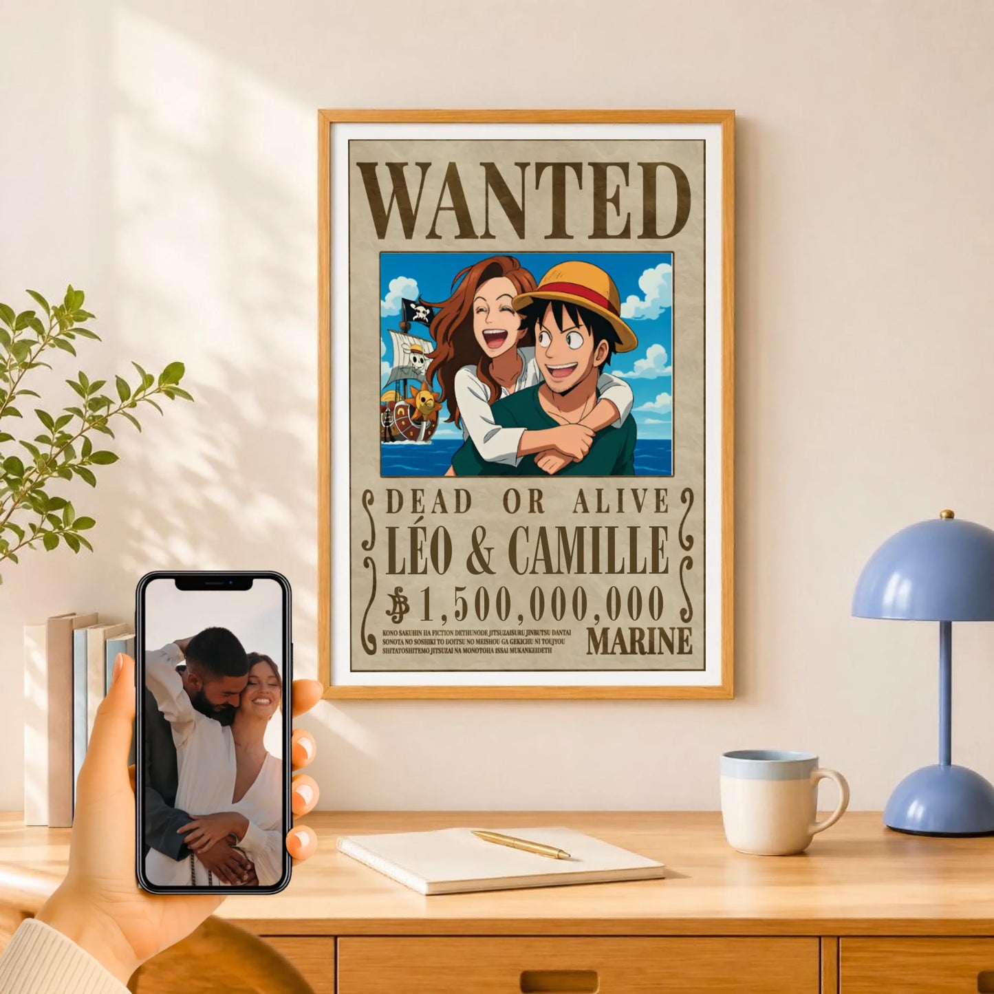 Affiche wanted one piece personnalisée – vue 11