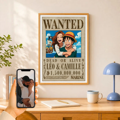 Affiche wanted one piece personnalisée – vue 11