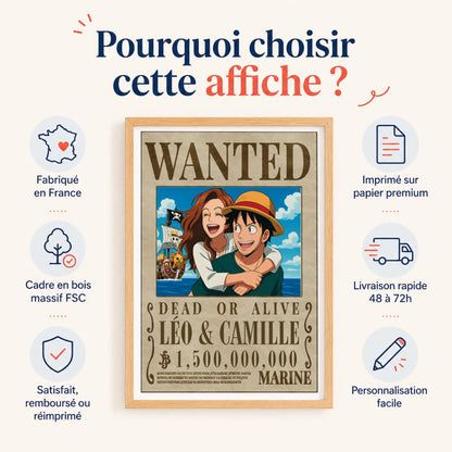Affiche wanted one piece personnalisée – vue 9
