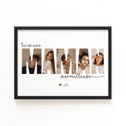 Affiche personnalisée maman - Tu es une maman merveilleuse