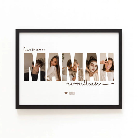 Affiche personnalisée maman - Tu es une maman merveilleuse