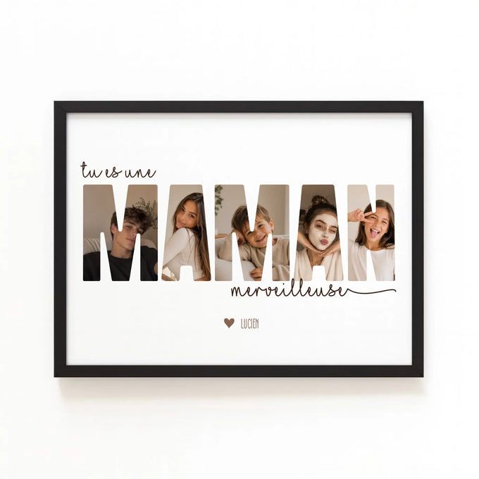 Affiche personnalisée maman - Tu es une maman merveilleuse