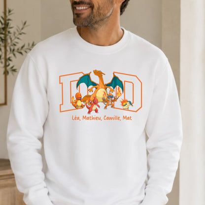 Sweat personnalisé papa - DAD et prénoms des enfants – vue 2