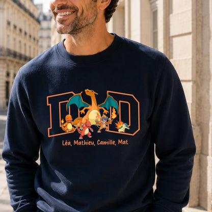 Sweat à capuche personnalisé papa - DAD et prénoms des enfants – vue 11