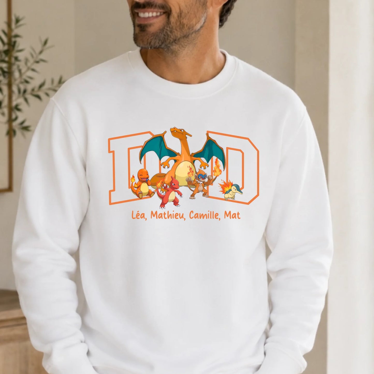 Sweat à capuche personnalisé papa - DAD et prénoms des enfants – vue 12