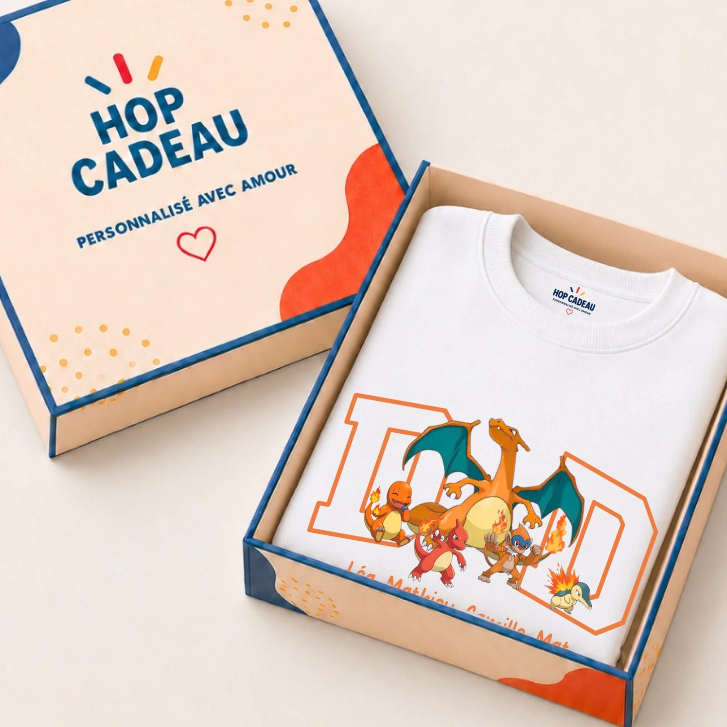 Sweat à capuche personnalisé papa - DAD et prénoms des enfants – vue 13