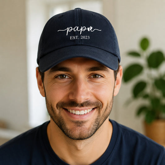 Casquette Futur Papa naissance marine portée de face