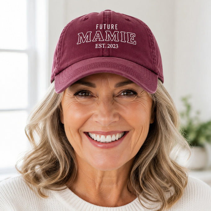 Casquette Future Mamie Bordeaux portée de face