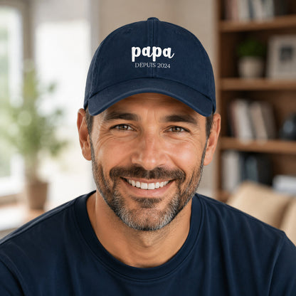 Casquette Papa depuis marine portée de face