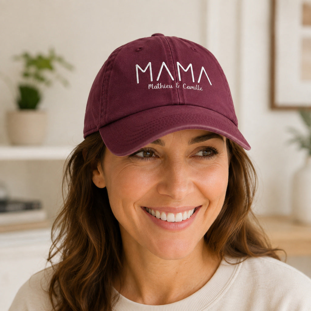 Casquette personnalisée brodée maman papa