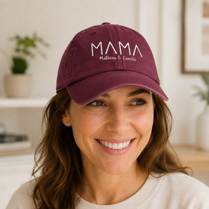 Casquette personnalisée brodée maman papa