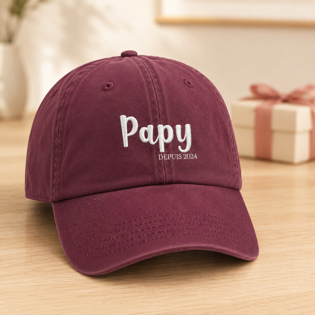 Casquette personnalisée brodée Papy depuis