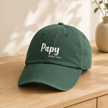 Casquette personnalisée brodée Papy depuis