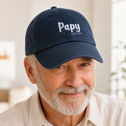 Casquette personnalisée brodée Papy depuis