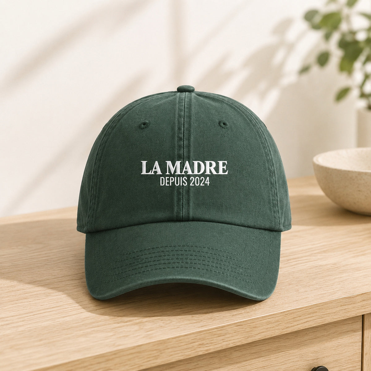 Casquette personnalisée brodée LA MADRE posée Forest