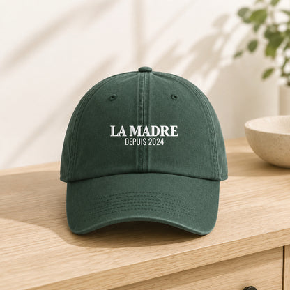Casquette personnalisée brodée LA MADRE posée Forest