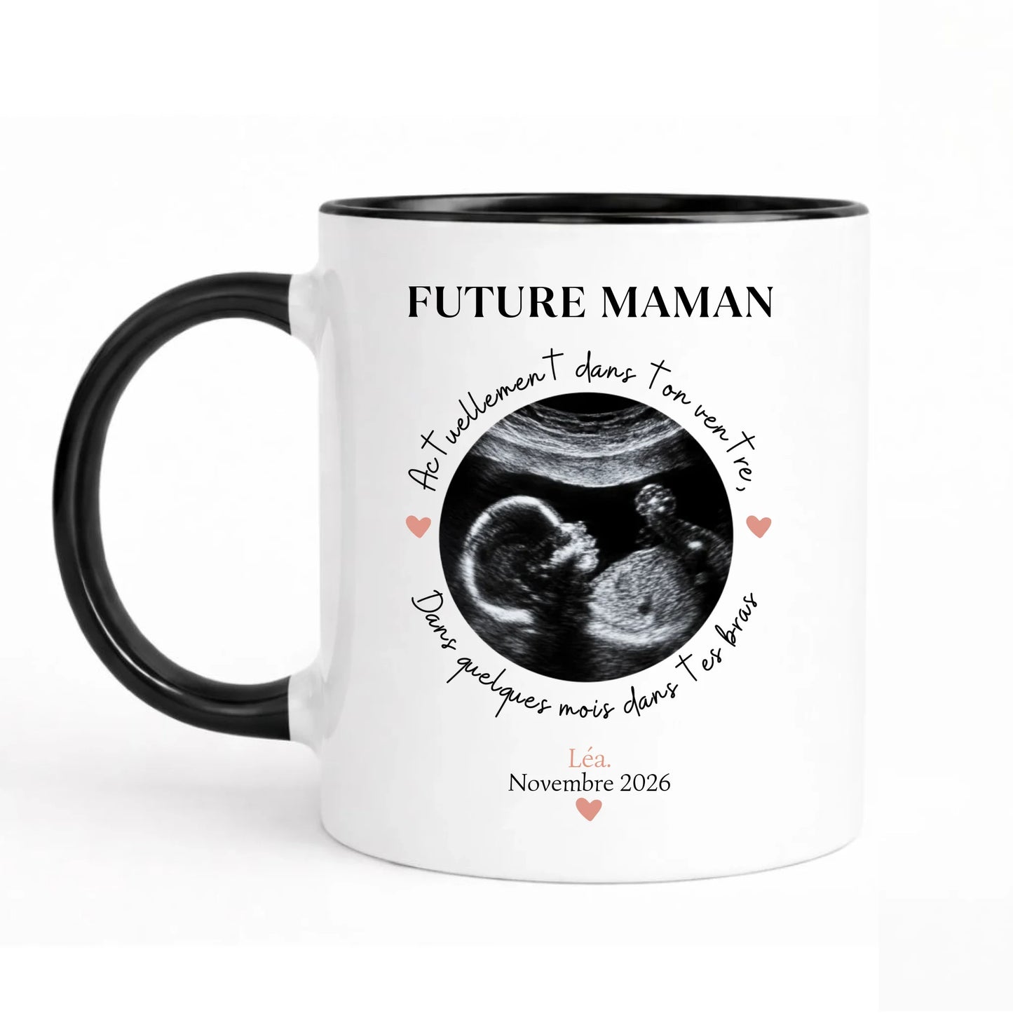 Mug personnalisé future maman - Échographie et date – vue 4