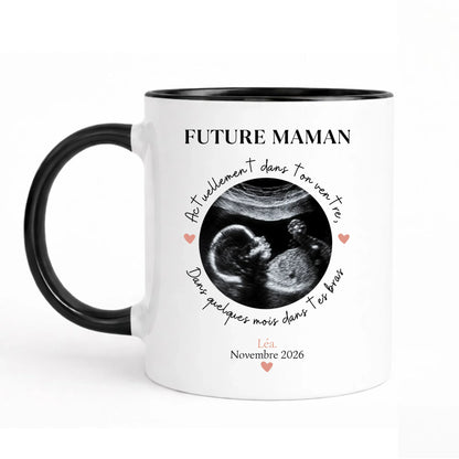 Mug personnalisé future maman - Échographie et date – vue 4