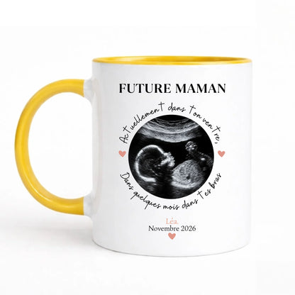 Mug personnalisé future maman - Échographie et date – vue 5