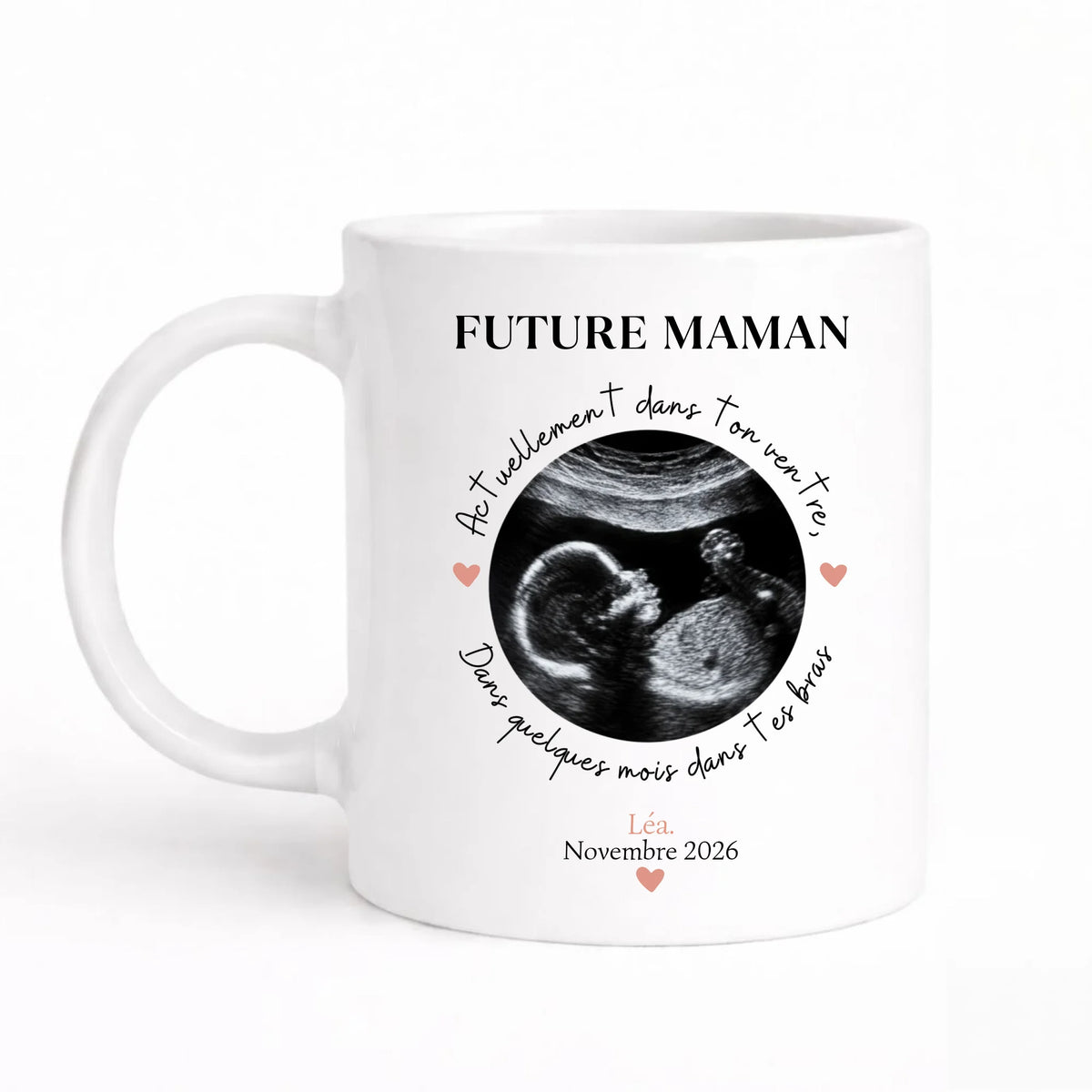 Mug personnalisé future maman - Échographie et date – vue 6