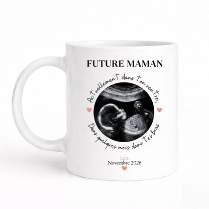 Mug personnalisé future maman - Échographie et date – vue 6