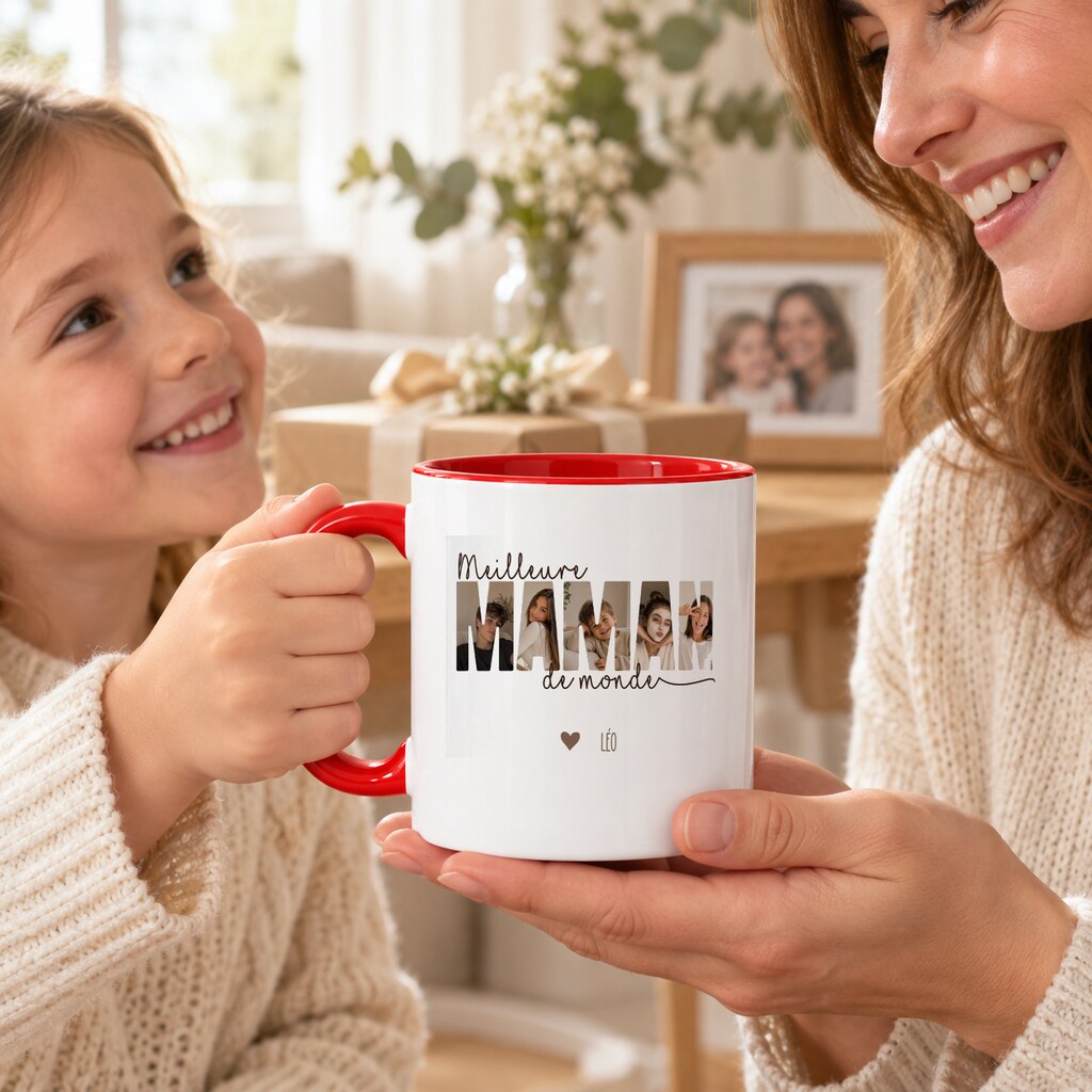Mug personnalisé maman - Meilleure Maman du monde, offert en cadeau, personnalisation bien visible