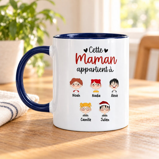 Mug personnalisé maman Cette maman appartient à, vue produit