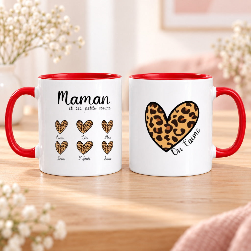 Mug personnalisé maman avec recto et verso aux dimensions fidèles au modèle