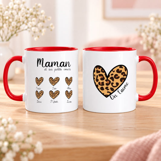 Mug personnalisé maman avec recto et verso aux dimensions fidèles au modèle