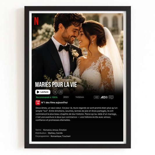 Poster Netflix personnalisé avec finition noire