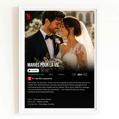 Poster Netflix personnalisé avec finition blanche