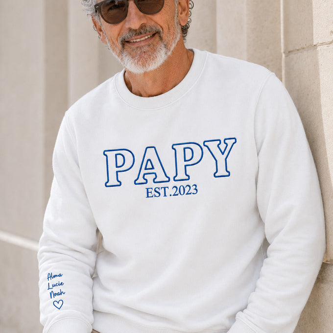 Sweat personnalisé papy brodé - Futur grand-père